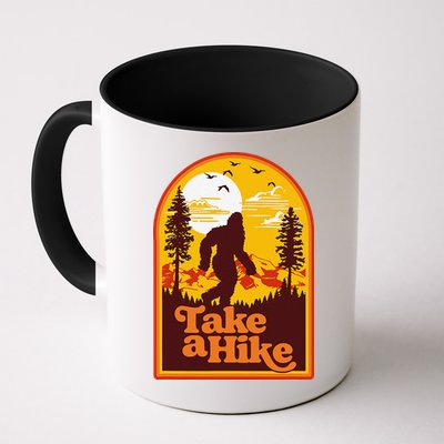 Take A Hike Bigfoot Earth Day Retro Sasquatch Hiking Camping Mug