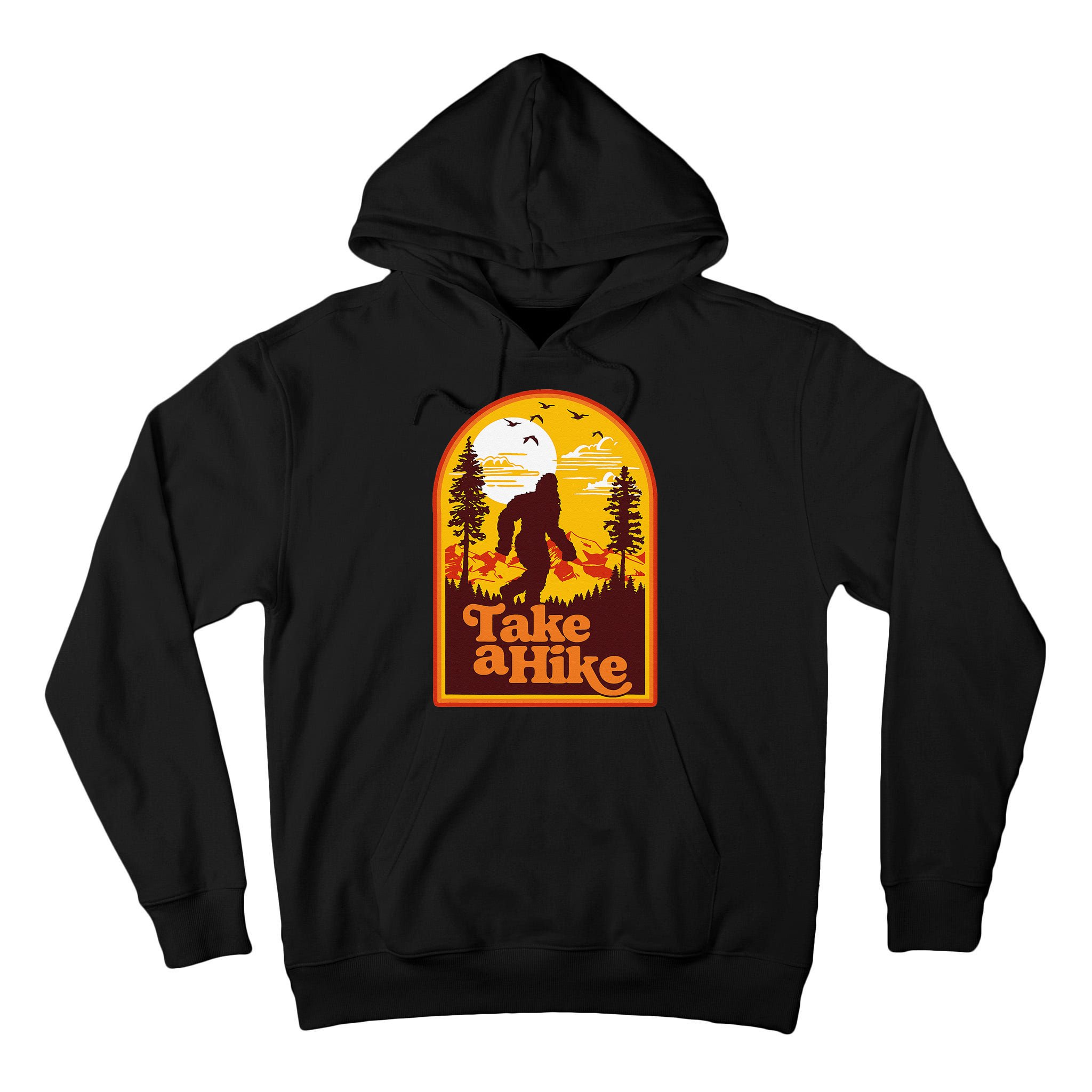 Take A Hike Bigfoot Earth Day Retro Sasquatch Hiking Camping Tall Hoodie