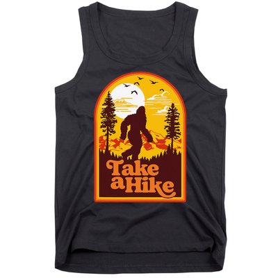 Take A Hike Bigfoot Earth Day Retro Sasquatch Hiking Camping Tank Top