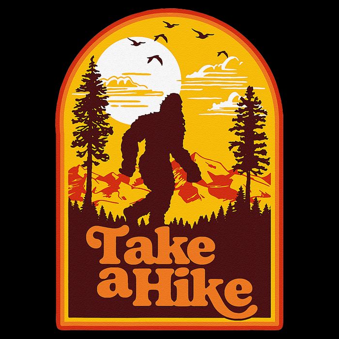 Take A Hike Bigfoot Earth Day Retro Sasquatch Hiking Camping Short Acrylic Beanie