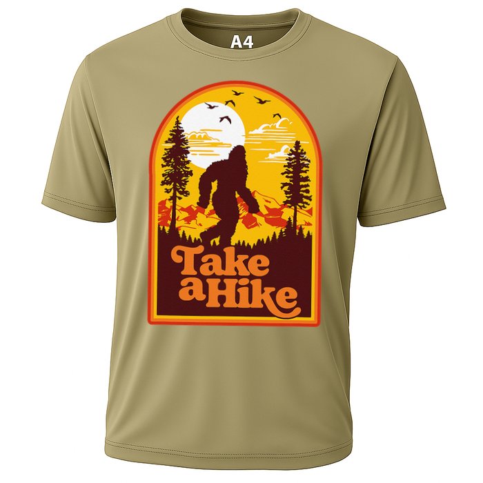 Take A Hike Bigfoot Earth Day Retro Sasquatch Hiking Camping Cooling Performance Crew T-Shirt