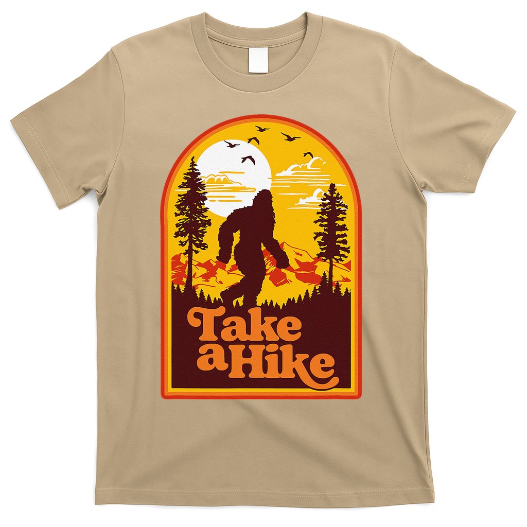 Take A Hike Bigfoot Earth Day Retro Sasquatch Hiking Camping T-Shirt