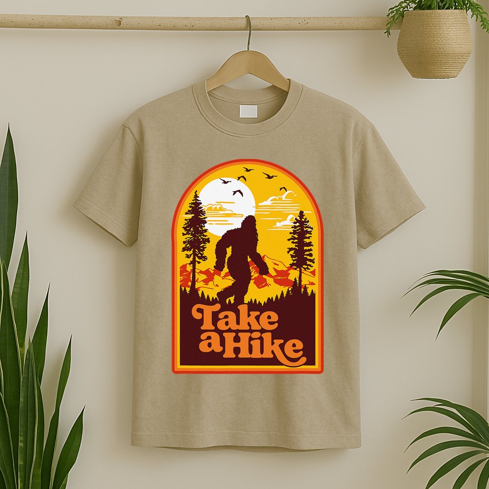 Take A Hike Bigfoot Earth Day Retro Sasquatch Hiking Camping T-Shirt