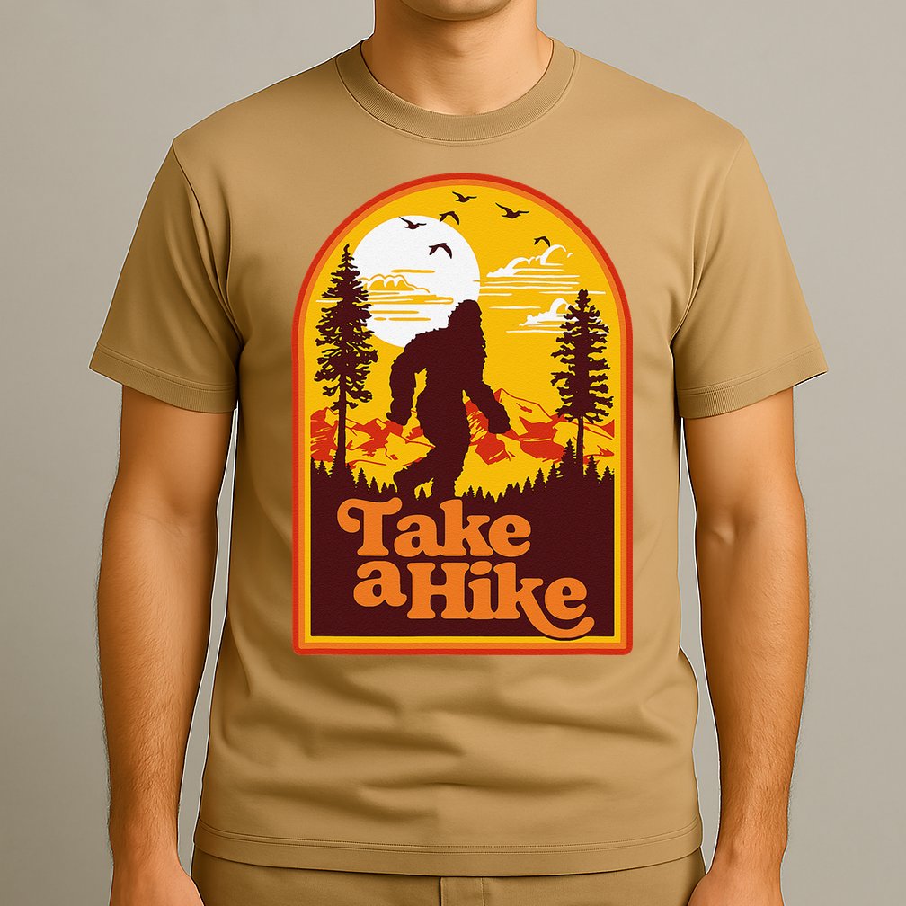 Take A Hike Bigfoot Earth Day Retro Sasquatch Hiking Camping T-Shirt