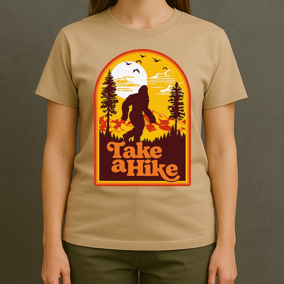 Take A Hike Bigfoot Earth Day Retro Sasquatch Hiking Camping T-Shirt