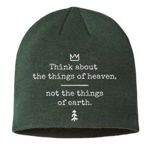 Think About Heaven Bible Quote Sustainable Beanie