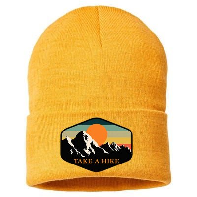 Take A Hike Retro Vintage Outdoor Hiking Sustainable Knit Beanie