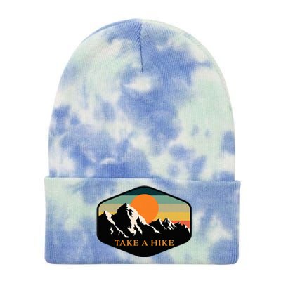 Take A Hike Retro Vintage Outdoor Hiking Tie Dye 12in Knit Beanie