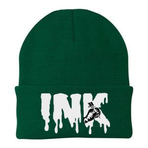 Tattoo Artist Ink Doing A Tattoo Knit Cap Winter Beanie