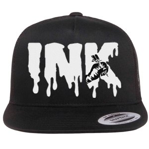 Tattoo Artist Ink Doing A Tattoo Flat Bill Trucker Hat