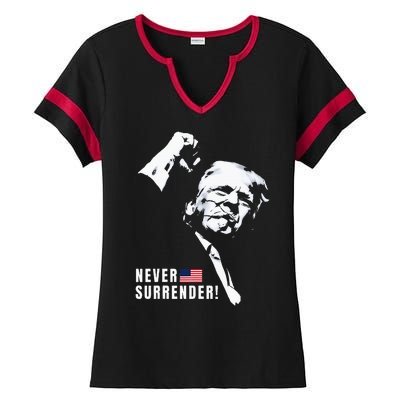 Trump Assassinated Injured In Pennsylvania July 13 2024 Ladies Halftime Notch Neck Tee