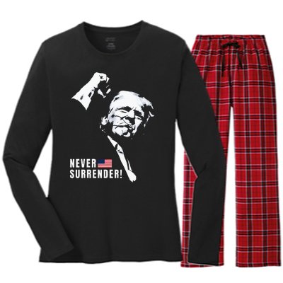 Trump Assassinated Injured In Pennsylvania July 13 2024 Women's Long Sleeve Flannel Pajama Set 