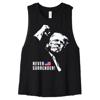 Trump Assassinated Injured In Pennsylvania July 13 2024 Women's Racerback Cropped Tank