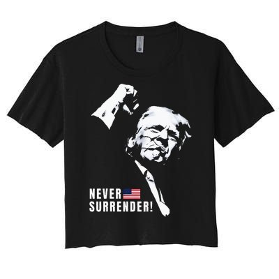 Trump Assassinated Injured In Pennsylvania July 13 2024 Women's Crop Top Tee