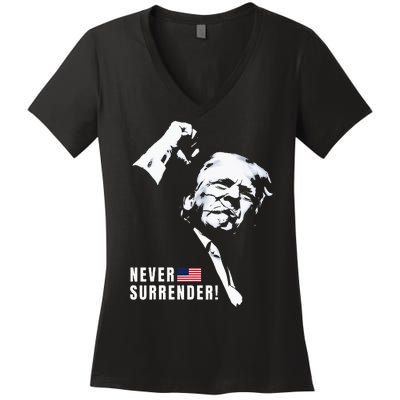 Trump Assassinated Injured In Pennsylvania July 13 2024 Women's V-Neck T-Shirt