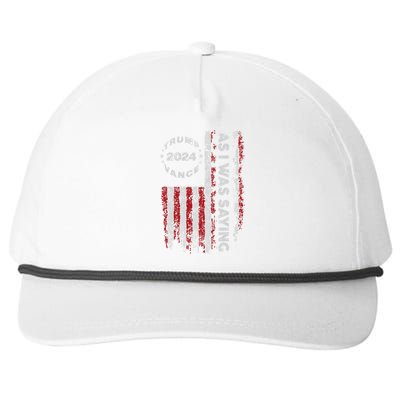 Trump As I Was Saying Trump Began His Speech Us Flag Vintage Snapback Five-Panel Rope Hat