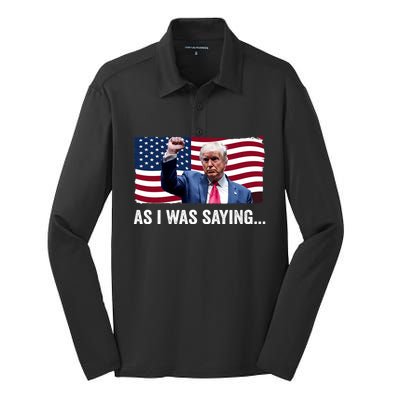 Trump As I Was Saying Trump His Speech Trump Vance Vintage Silk Touch Performance Long Sleeve Polo