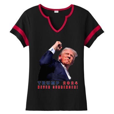 Trump Assassinated Injured In Pennsylvania July 13 2024 Ladies Halftime Notch Neck Tee