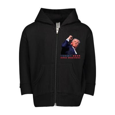 Trump Assassinated Injured In Pennsylvania July 13 2024 Toddler Zip Fleece Hoodie