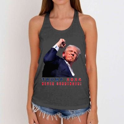 Trump Assassinated Injured In Pennsylvania July 13 2024 Women's Knotted Racerback Tank