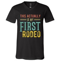 This Actually Is My First Rodeo Country Life Vintage Western V-Neck T-Shirt