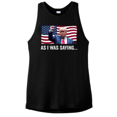 Trump As I Was Saying Trump His Speech Trump Vance Vintage Ladies PosiCharge Tri-Blend Wicking Tank