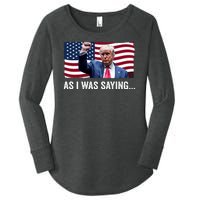 Trump As I Was Saying Trump His Speech Trump Vance Vintage Women's Perfect Tri Tunic Long Sleeve Shirt