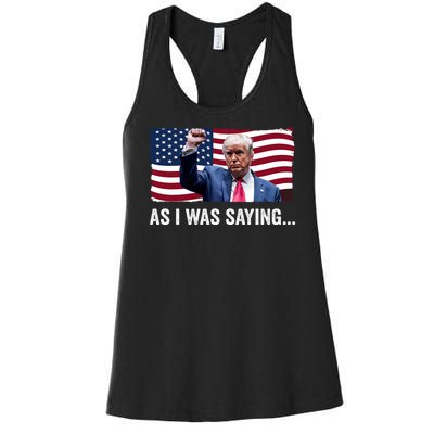 Trump As I Was Saying Trump His Speech Trump Vance Vintage Women's Racerback Tank