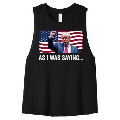 Trump As I Was Saying Trump His Speech Trump Vance Vintage Women's Racerback Cropped Tank