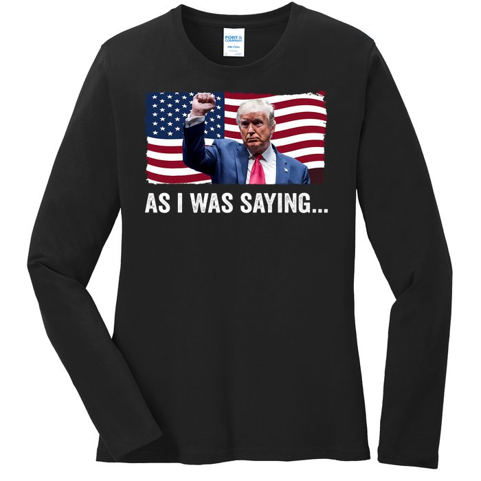 Trump As I Was Saying Trump His Speech Trump Vance Vintage Ladies Long Sleeve Shirt