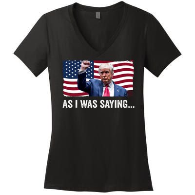 Trump As I Was Saying Trump His Speech Trump Vance Vintage Women's V-Neck T-Shirt