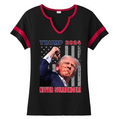 Trump Assassinated Injured In Pennsylvania July 13 2024 Ladies Halftime Notch Neck Tee