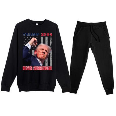 Trump Assassinated Injured In Pennsylvania July 13 2024 Premium Crewneck Sweatsuit Set