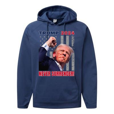 Trump Assassinated Injured In Pennsylvania July 13 2024 Performance Fleece Hoodie