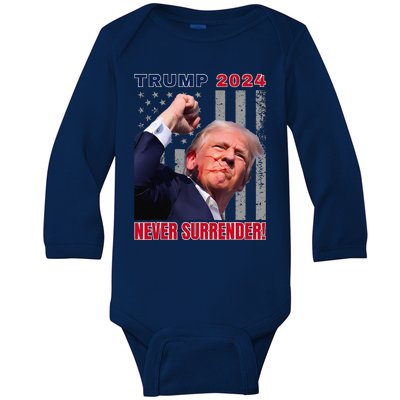 Trump Assassinated Injured In Pennsylvania July 13 2024 Baby Long Sleeve Bodysuit