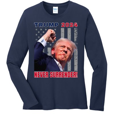 Trump Assassinated Injured In Pennsylvania July 13 2024 Ladies Long Sleeve Shirt