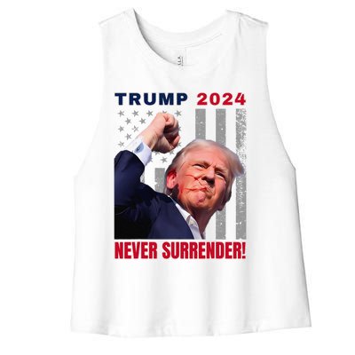 Trump Assassinated Injured In Pennsylvania July 13 2024 Women's Racerback Cropped Tank