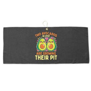 Two Avocados In Love Are Growing Avocado Pregnancy Gift Large Microfiber Waffle Golf Towel