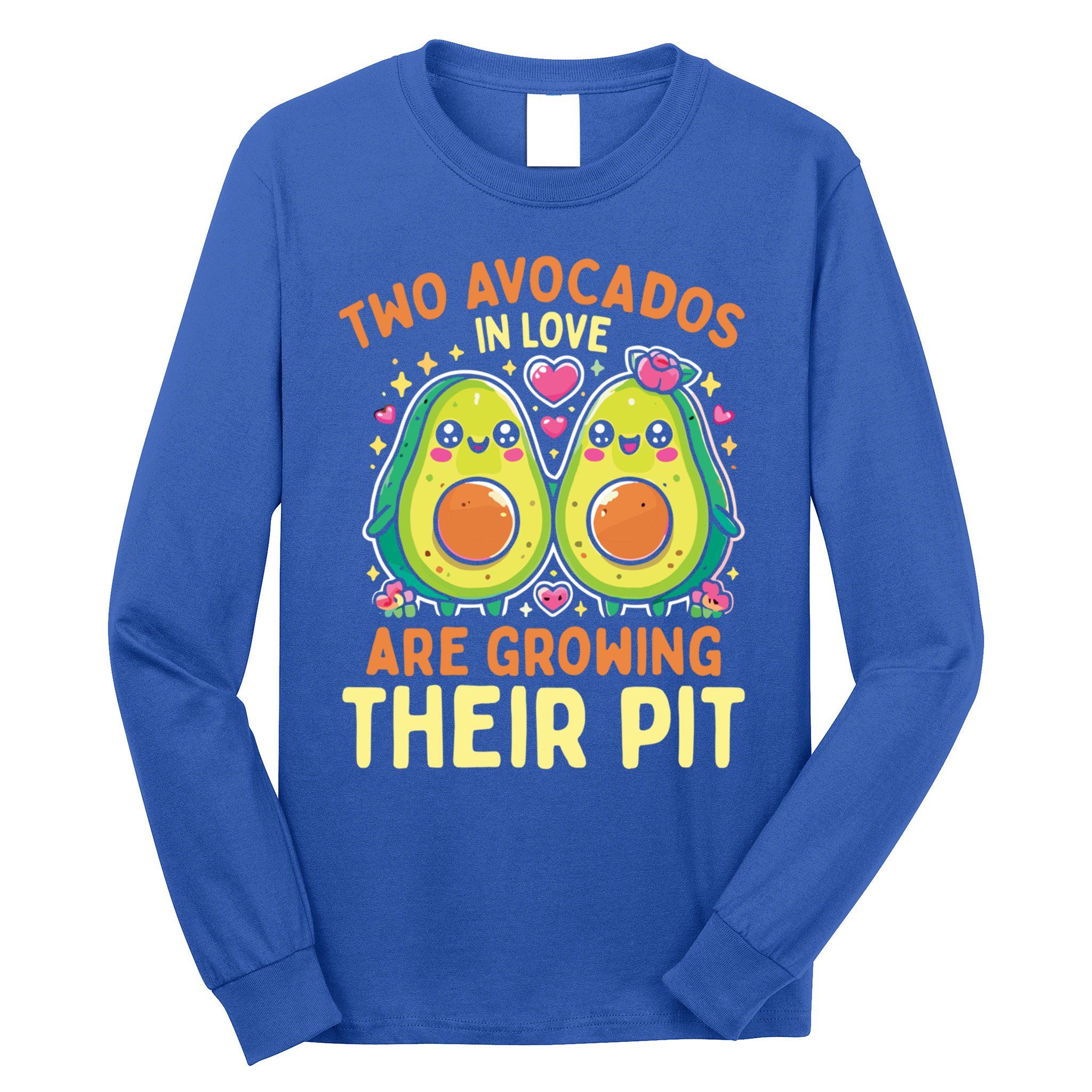Two Avocados In Love Are Growing Avocado Pregnancy Gift Long Sleeve Shirt