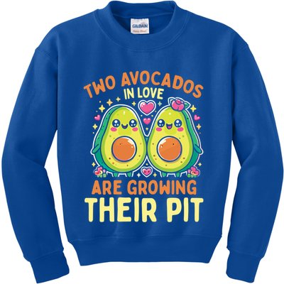 Two Avocados In Love Are Growing Avocado Pregnancy Gift Kids Sweatshirt