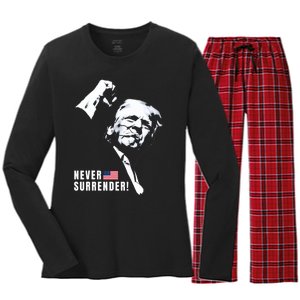 Trump Assassinated Injured In Pennsylvania July 13 2024 Women's Long Sleeve Flannel Pajama Set 