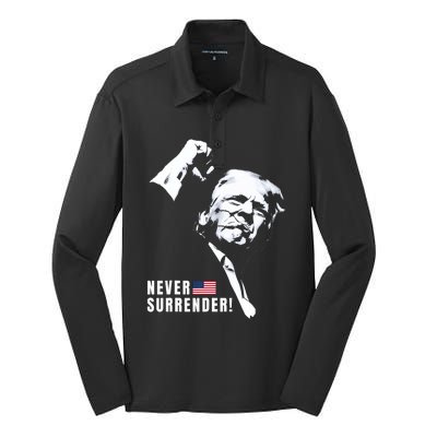 Trump Assassinated Injured In Pennsylvania July 13 2024 Silk Touch Performance Long Sleeve Polo