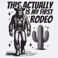 This Actually Is My First Rodeo Funny Bigfoot Cowboy Western 11oz C Handle Ceramic Mug
