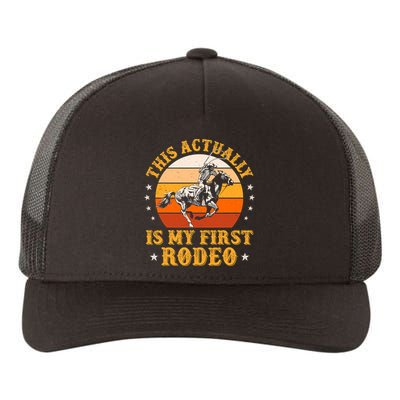 That Actually Is My First Rodeo Vintage Retro Country Life Cowboy Yupoong Adult 5-Panel Trucker Hat