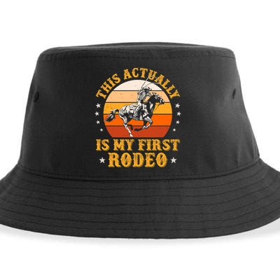 That Actually Is My First Rodeo Vintage Retro Country Life Cowboy Sustainable Bucket Hat