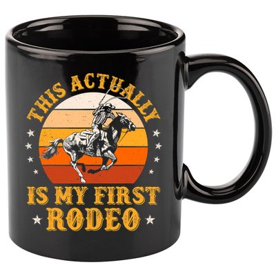 That Actually Is My First Rodeo Vintage Retro Country Life Cowboy 11oz C Handle Ceramic Mug