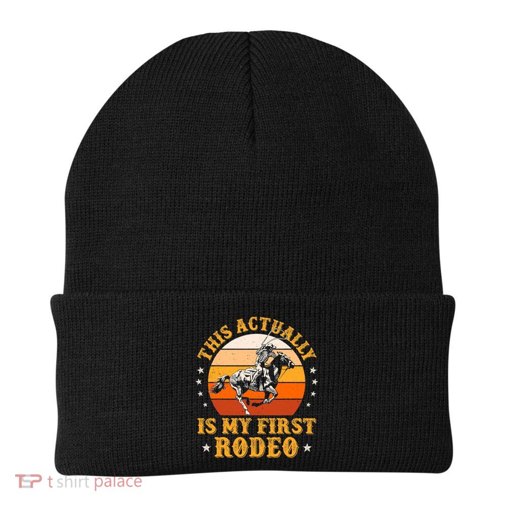 That Actually Is My First Rodeo Vintage Retro Country Life Cowboy Beanie