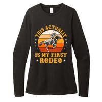 That Actually Is My First Rodeo Vintage Retro Country Life Cowboy Womens CVC Long Sleeve Shirt