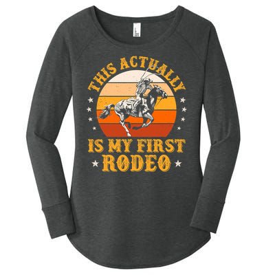 That Actually Is My First Rodeo Vintage Retro Country Life Cowboy Women's Perfect Tri Tunic Long Sleeve Shirt