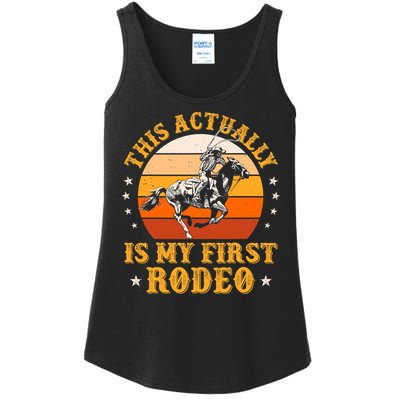 That Actually Is My First Rodeo Vintage Retro Country Life Cowboy Ladies Essential Tank